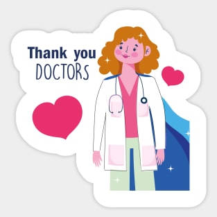 thank you doctors Sticker